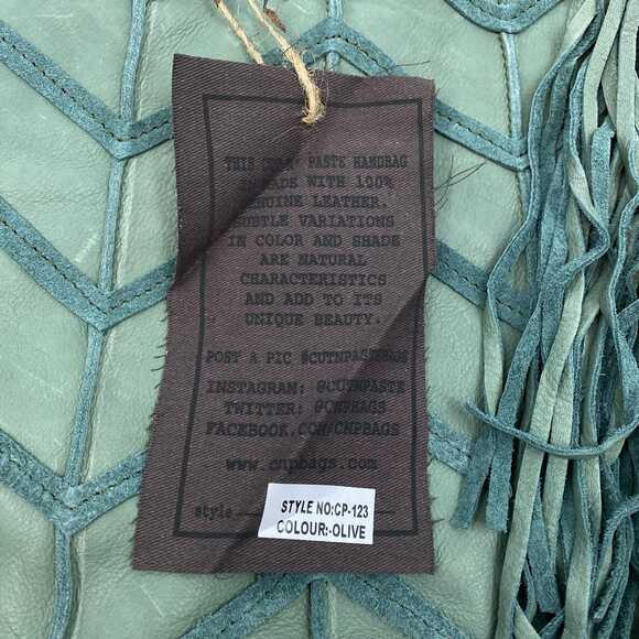 Free People Jade Green Leather Fringe Crossbody | OS - Picture 4 of 6